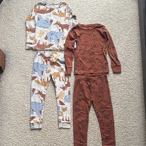 Carter's Brown Bear Pajama Set & Cream Animal Print Two-Piece Set